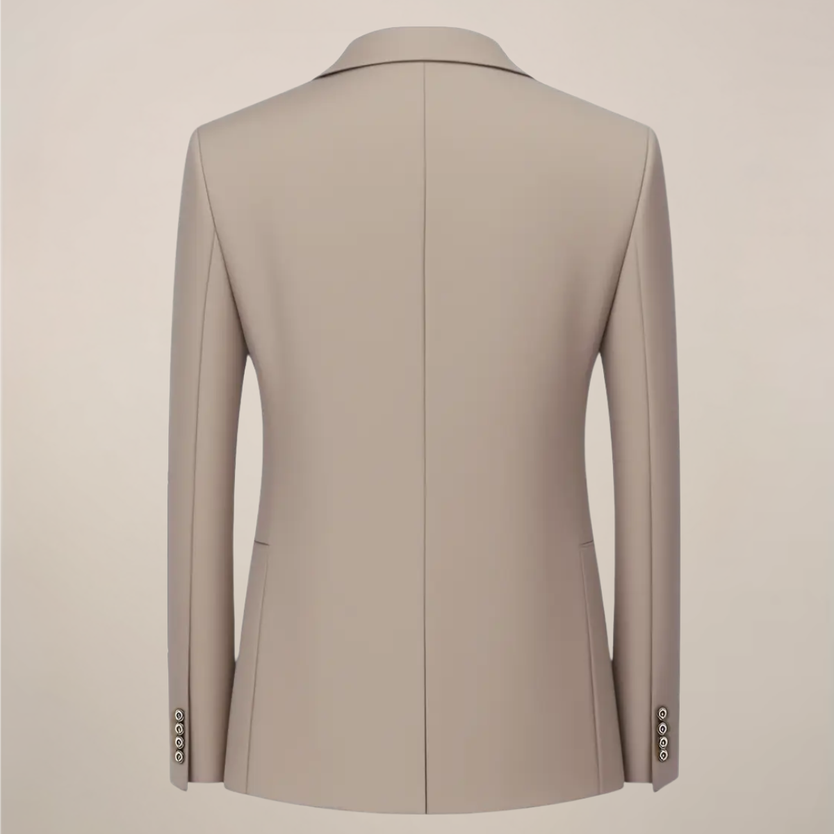 Men’s Khaki Three-Piece Suit – Slim Fit Tuxedo for Weddings and Formal Events