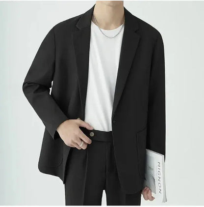 Men's Modern Minimalist Two-Piece Suit - Sophisticated Style for Formal Events