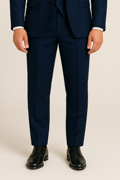 Men's Navy Three-Piece Suit for Special Occasions