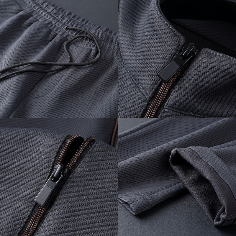 Men's Zip-Up Jacket and Tapered Joggers for Stylish Everyday Wear