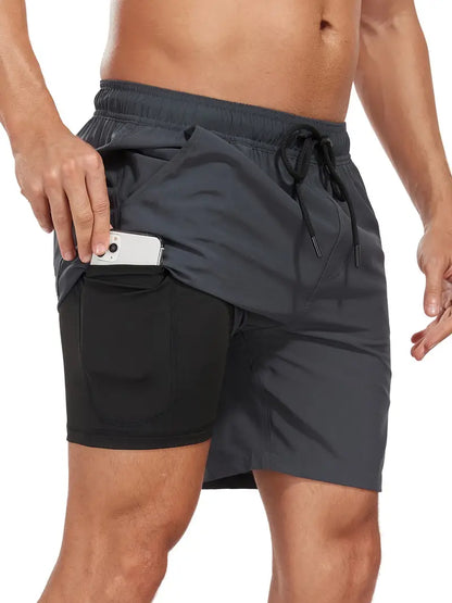 Men's Quick-Dry Beach Shorts with Phone Pocket