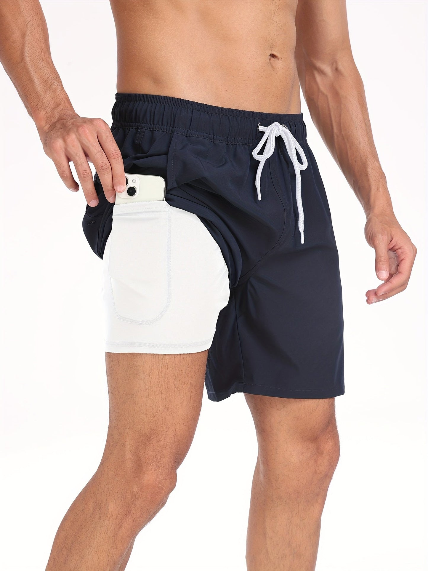 Men's Quick-Dry Beach Shorts with Phone Pocket