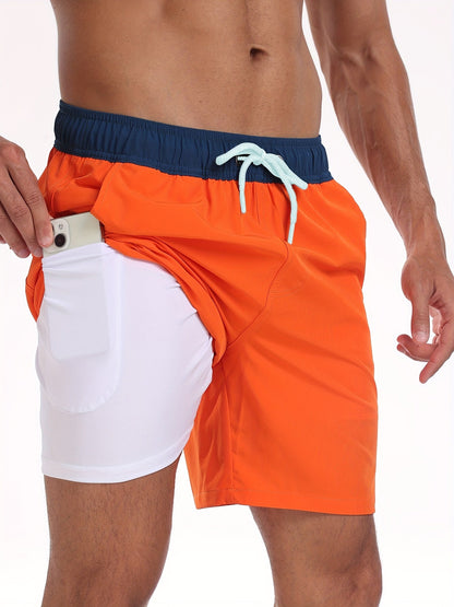 Men's Quick-Dry Beach Shorts with Phone Pocket