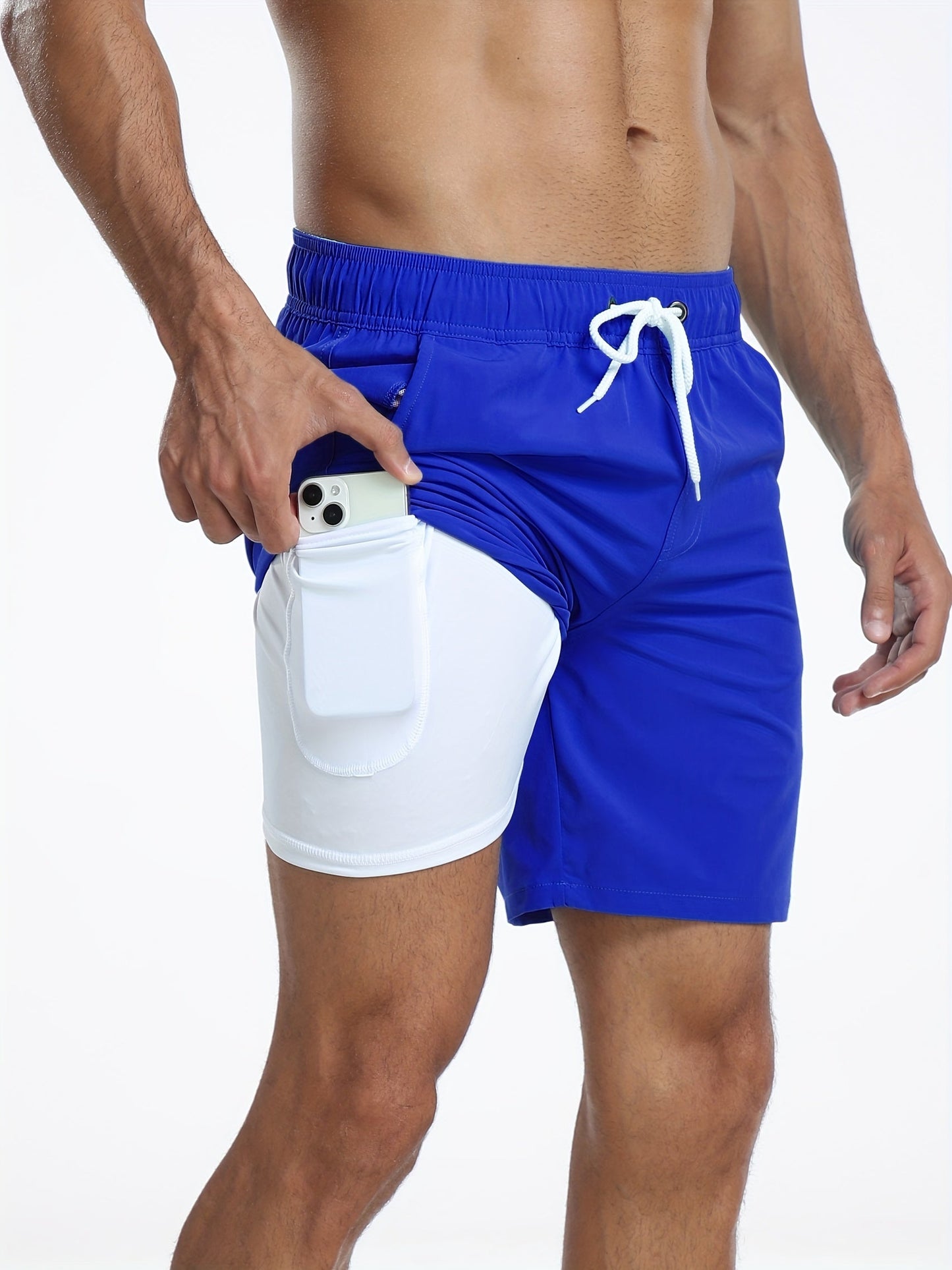 Men's Quick-Dry Beach Shorts with Phone Pocket