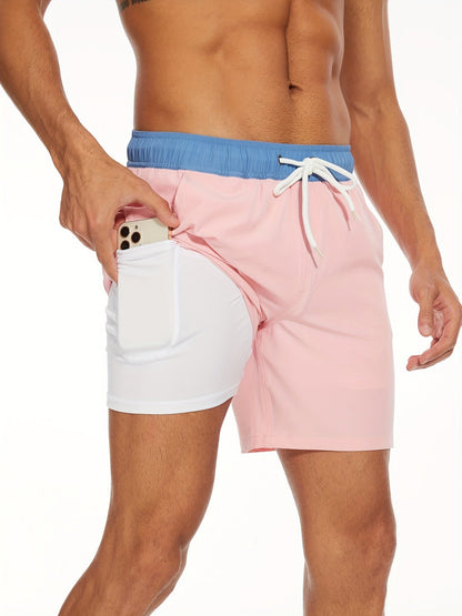 Men's Quick-Dry Beach Shorts with Phone Pocket