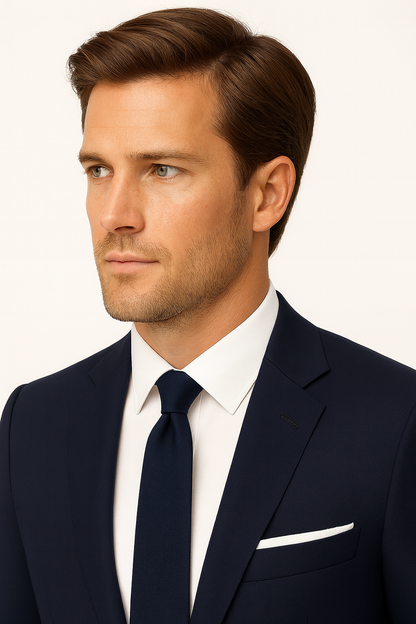 Men's Navy Blue Slim Fit Suit – Stylish Blazer and Trousers for Formal Events