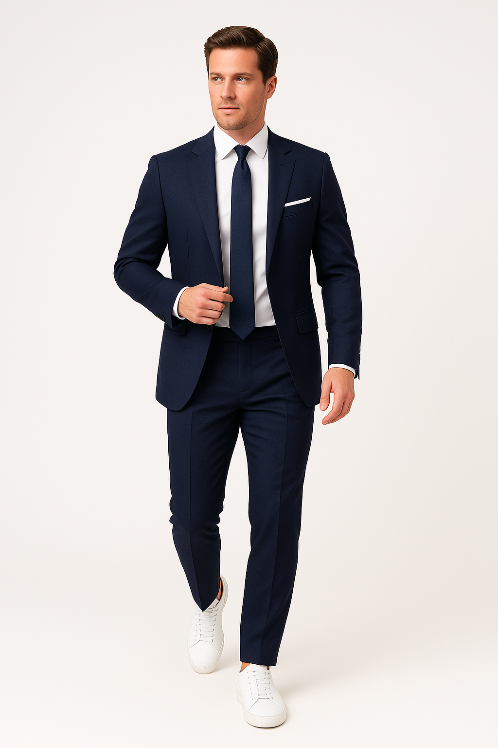 Men's Navy Blue Slim Fit Suit – Stylish Blazer and Trousers for Formal Events