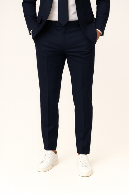 Men's Navy Blue Slim Fit Suit – Stylish Blazer and Trousers for Formal Events