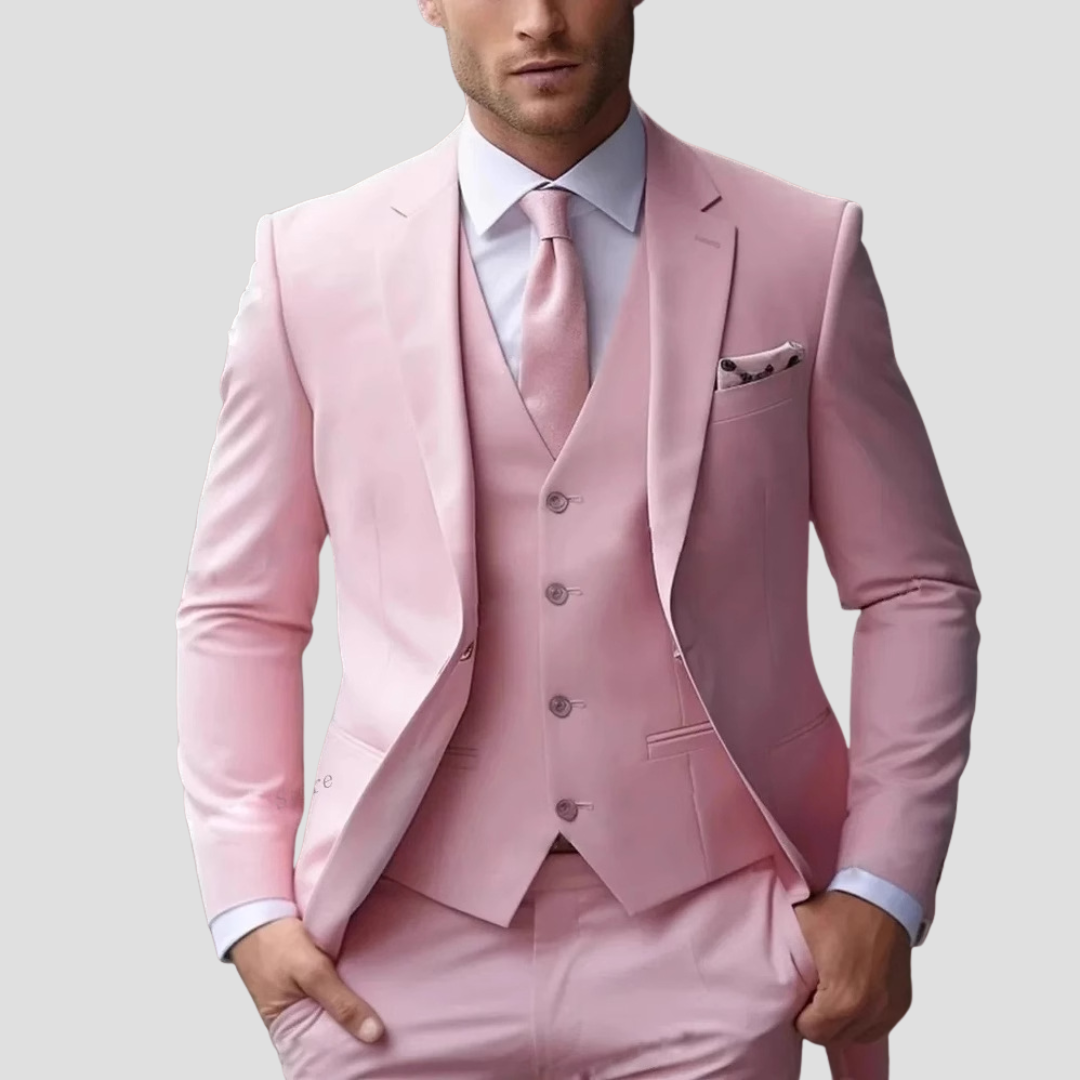 Men's Slim Fit Three-Piece Suit in Classic Style