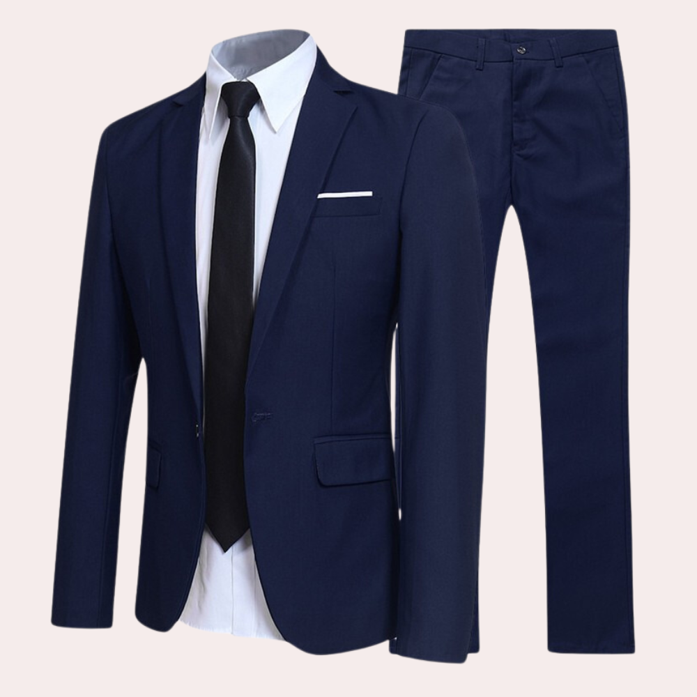 Men’s Slim Fit Two-Piece Suit for Year-Round Formal Events