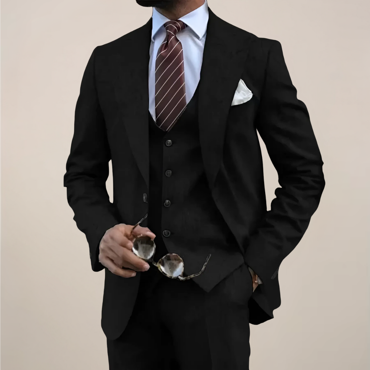 Men’s Stylish Three-Piece Suit for Formal Events