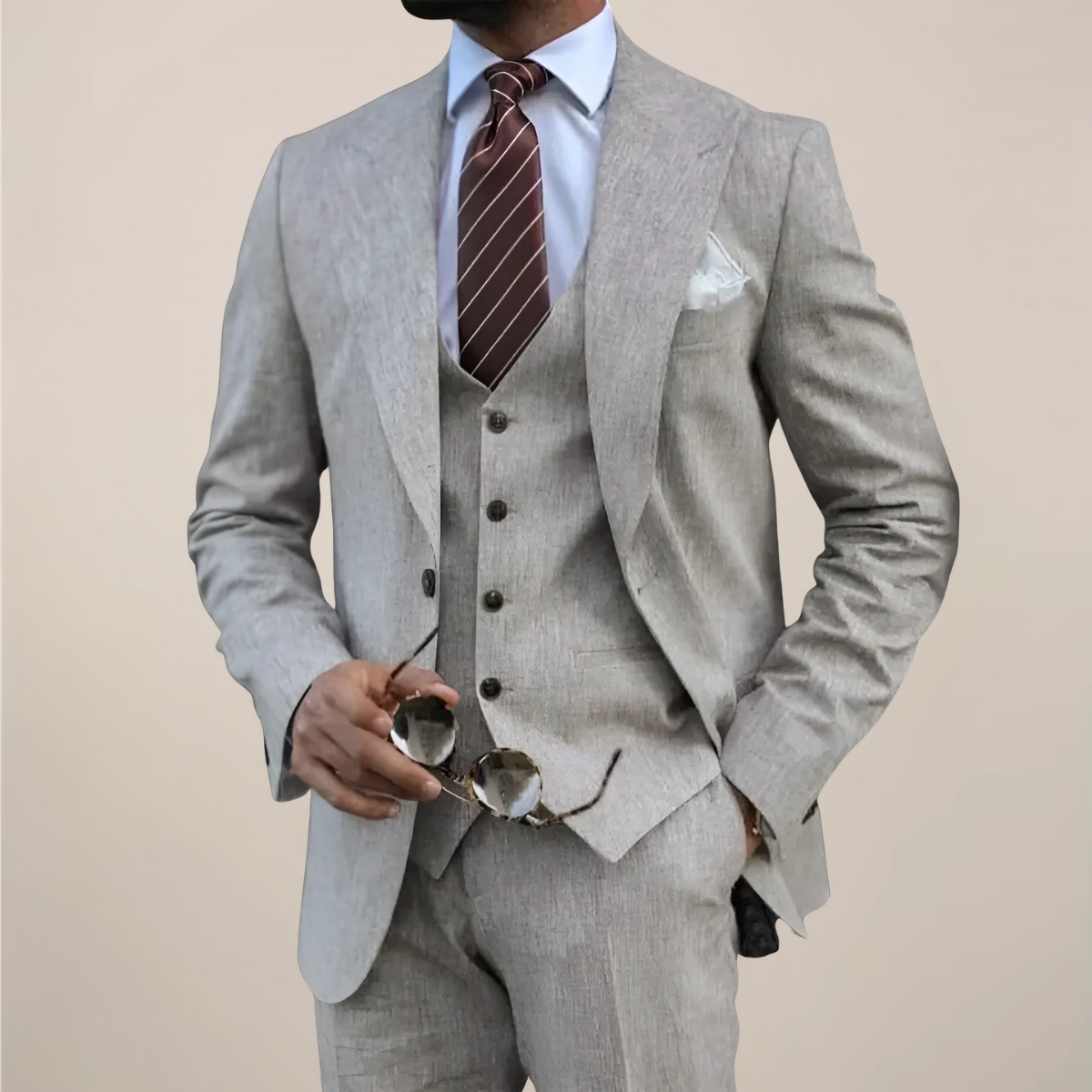 Men’s Stylish Three-Piece Suit for Formal Events