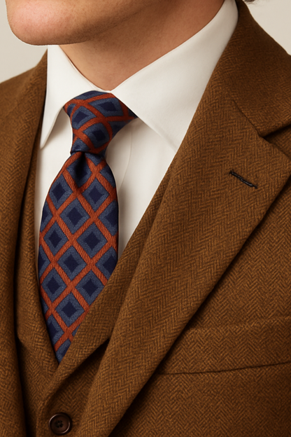 Men’s Brown Tweed Suit Set for Formal Events