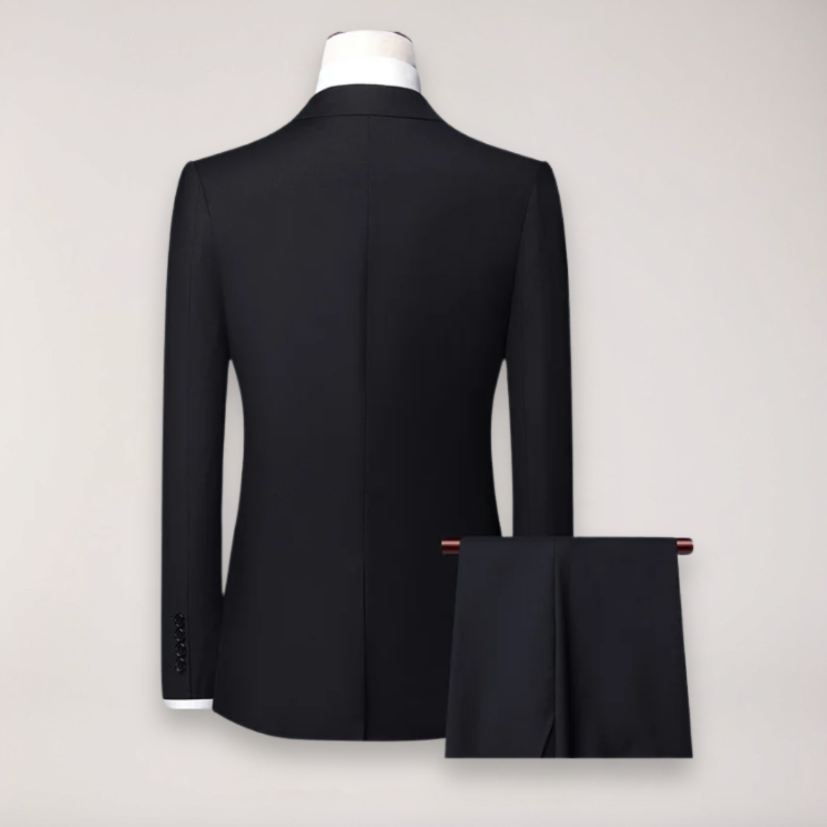 Men's Three-Piece Formal Suit - Classic Blazer, Waistcoat, and Trousers for Weddings and Events