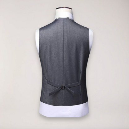Men's Three-Piece Formal Suit - Classic Blazer, Waistcoat, and Trousers for Weddings and Events