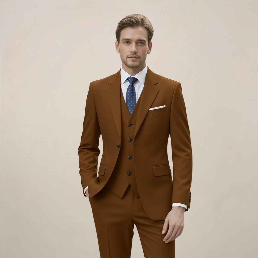 Men’s Three-Piece Slim Fit Suit – Stylish Formal Attire for Business & Weddings
