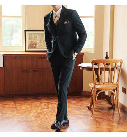Men’s Three-Piece Formal Suit for Weddings & Events