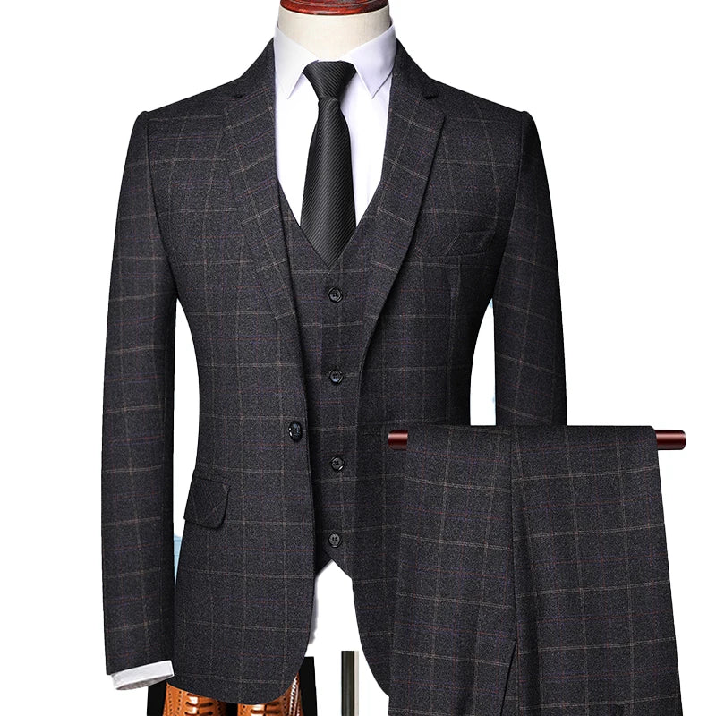 Men's Three-Piece Suit - Stylish Formal Attire
