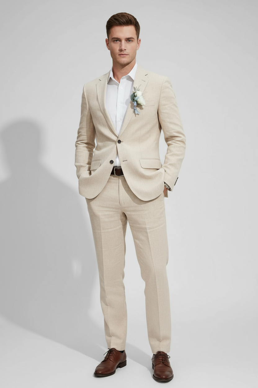 Men's Slim Fit Suit Set for Weddings & Formal Events