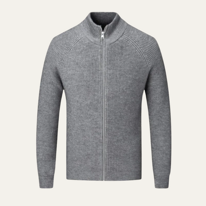 The Richmond Men’s Elegant Merino Wool Zip Up Cardigan