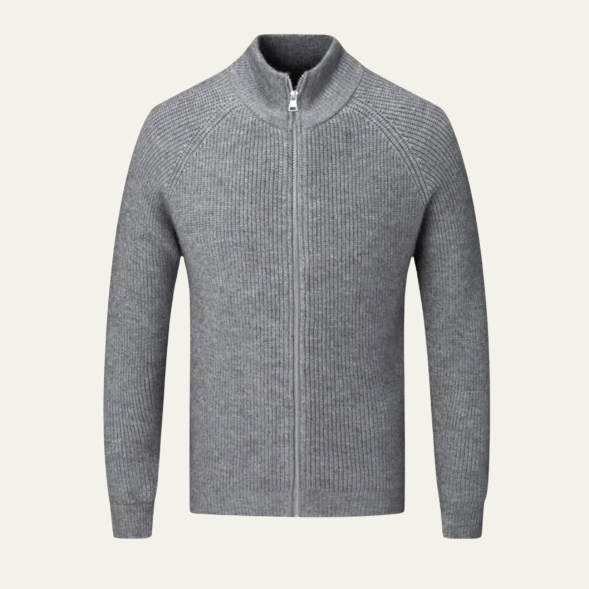 The Richmend Men’s Elegant Merino Wool Zip Up Cardigan