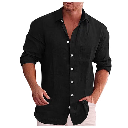Stylish Linen Shirt with Revers Collar for Any Occasion
