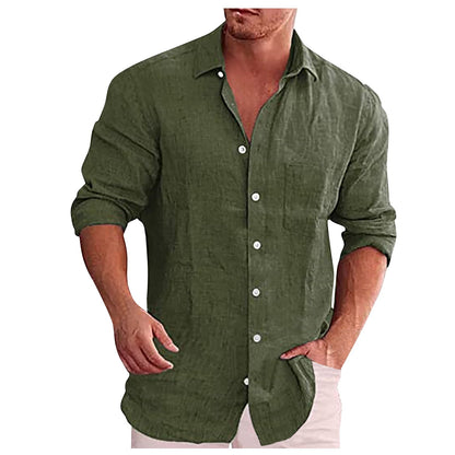 Stylish Linen Shirt with Revers Collar for Any Occasion