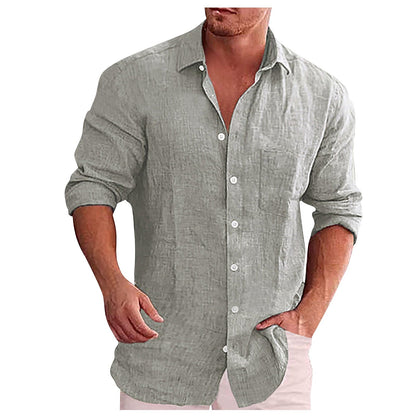 Stylish Linen Shirt with Revers Collar for Any Occasion