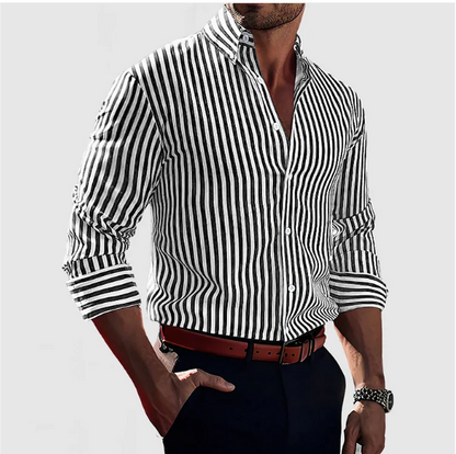 Chic Striped Cotton Shirt for Effortless Style