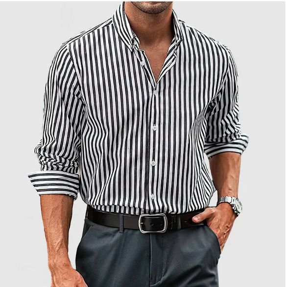 Chic Striped Cotton Shirt for Effortless Style