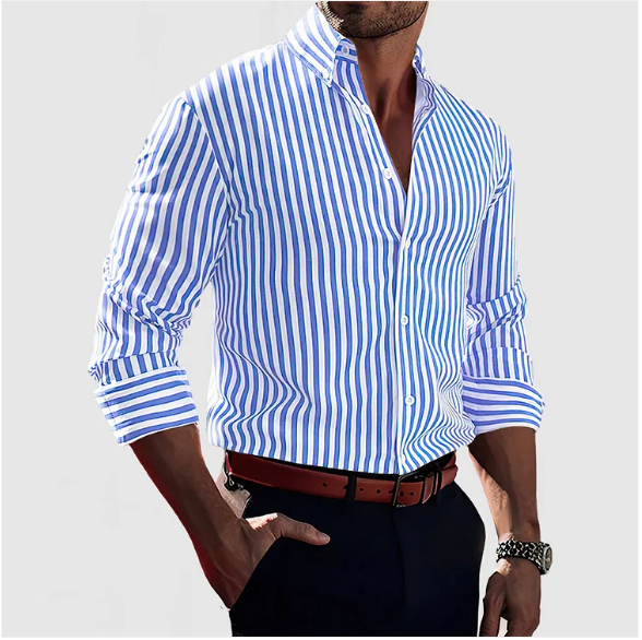 Chic Striped Cotton Shirt for Effortless Style