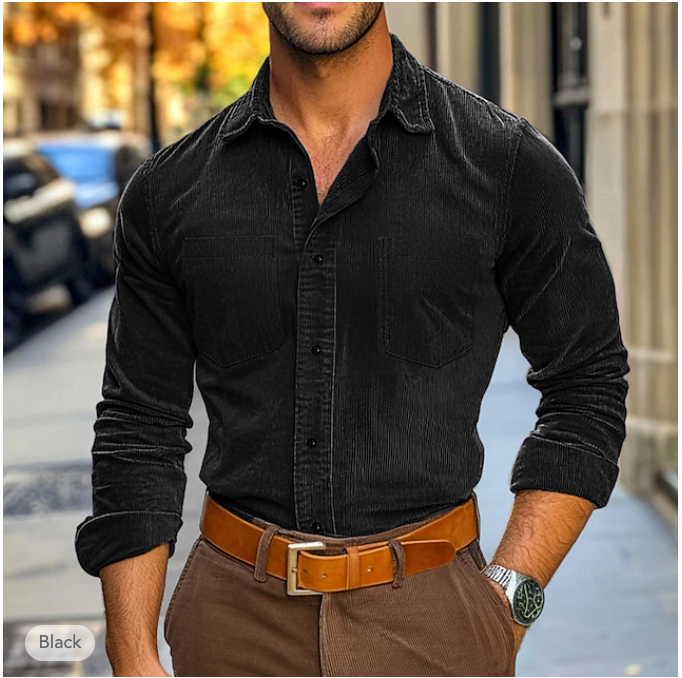Cozy Corduroy Shirt for Fall and Winter Wear