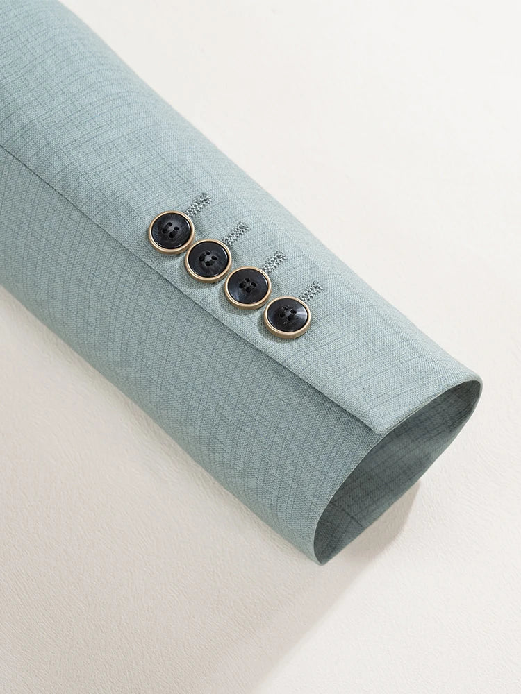 Men's Slim Fit Green Three-Piece Suit for Summer Events