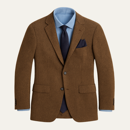 The Berwick Men’s Brown Smart Casual Tweed Blazer Coat