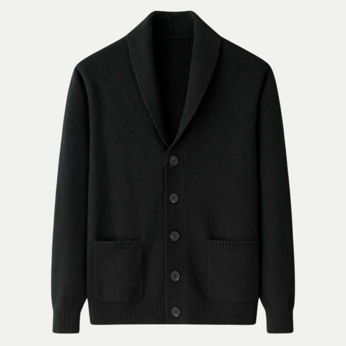 The Serravalle Men’s Button Up Knit Cashmere Shawl Collar Cardigan