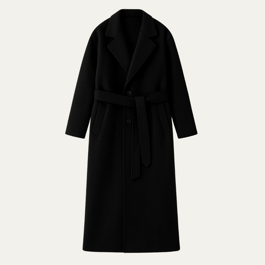 The Woolwich Men’s Smart Camel Wrap Wool Coat with Belt