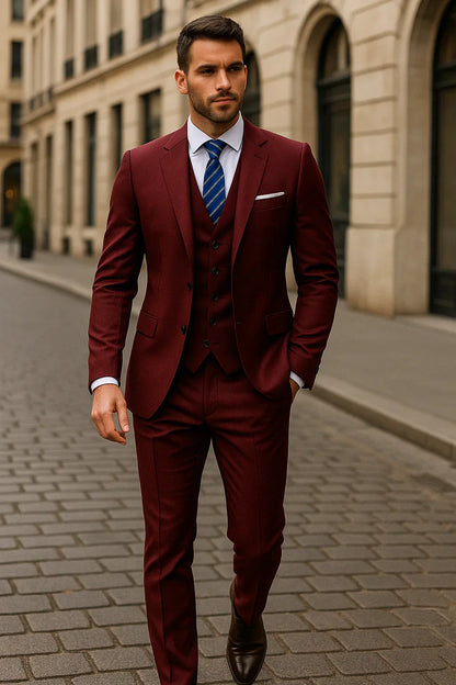 Men's Three-Piece Suit – Sleek Fit for Business & Events