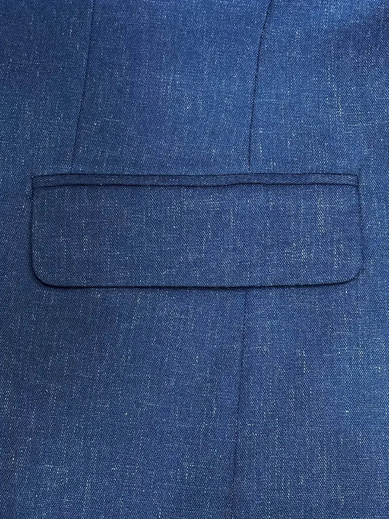 Men's Linen Blend Suit Set - Slim Blazer & Trousers for Formal Events