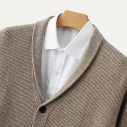 The Marettimo Men’s Soft Knit Button Up Collar Cardigan with Front Pockets