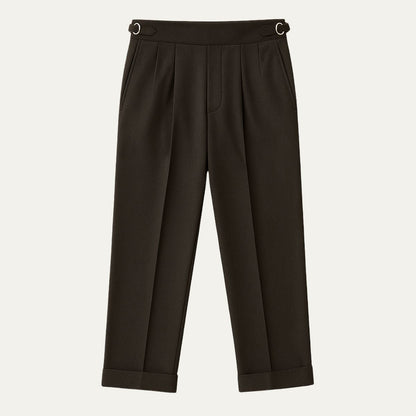 The Hensley Pleated Pants – High Waist Wool Blend for Men