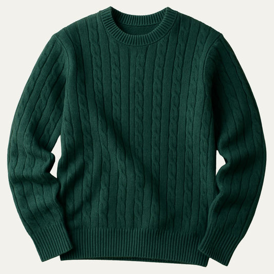 The Versailles Cashmere Merino Wool Knit Sweater for Men - Green
