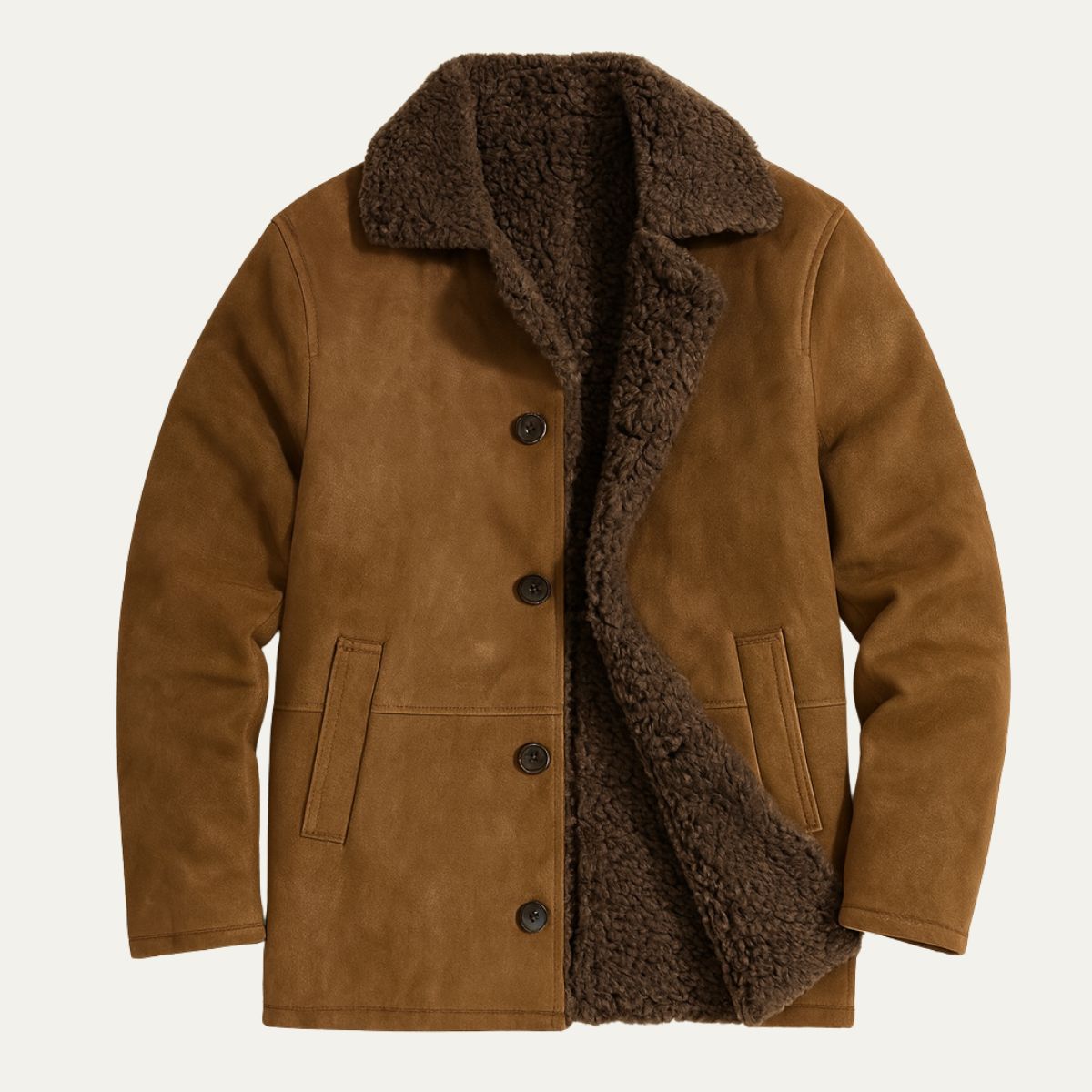 The Ashen Shearling Coat – Men’s Classic Winter Overcoat