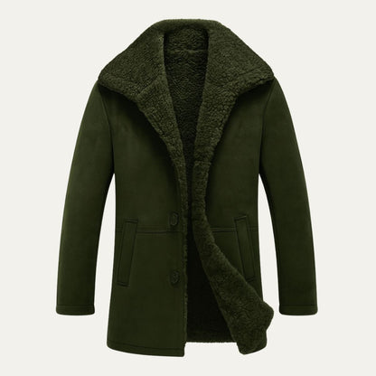 The Ashen Shearling Coat – Men’s Classic Winter Overcoat