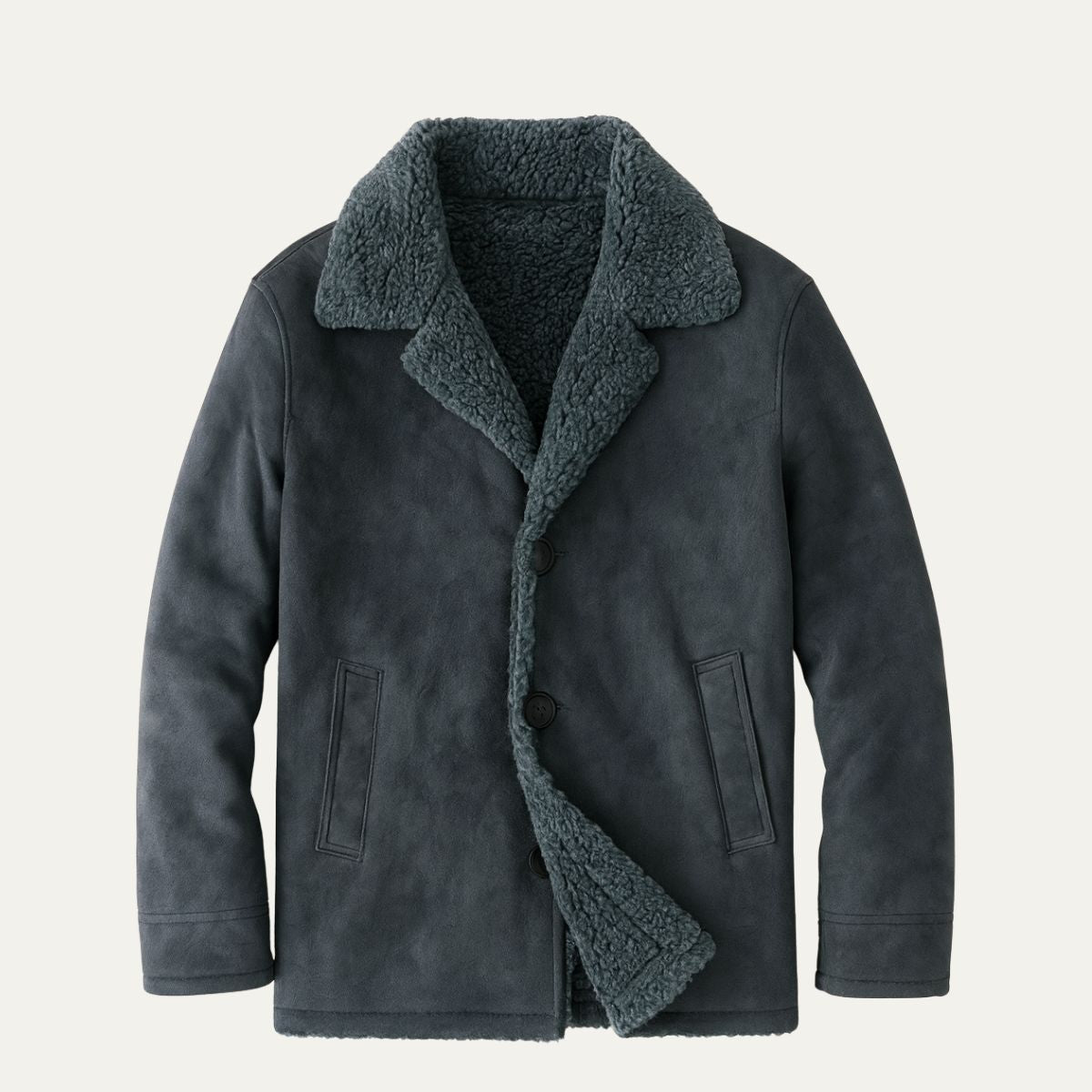 The Ashen Shearling Coat – Men’s Classic Winter Overcoat