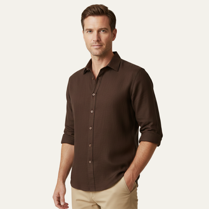 The Zurich Vintage Long Sleeve Linen Shirt for Men