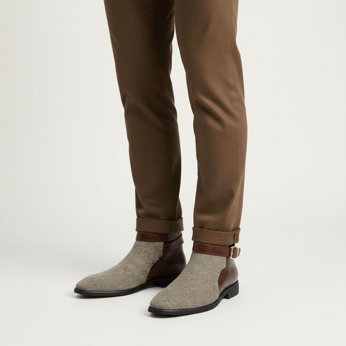 The Shetland Men's Elegant Modern Buckle Chelsea Boots