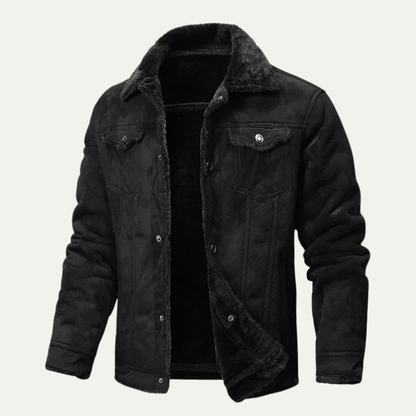 The Breuil Men’s Winter Shearling Biker Leather Jacket