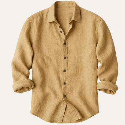 The Zurich Vintage Long Sleeve Linen Shirt for Men