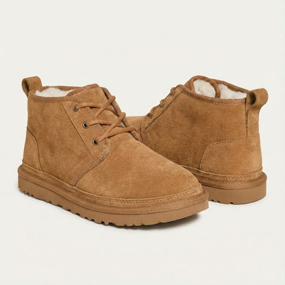 The Ridgefall Men's Cozy Suede Warm Fur Lined Non Slip Snow Boots