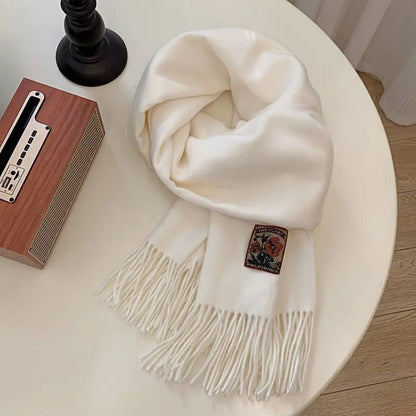 The Marais Cashmere Merino Scarf for Men - White